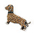 Citrine Crystal Dachshund Dog In Pewter Tone Metal - 45mm Across - view 3