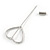 Silver Tone Clear Crystal Open Heart Lapel, Hat, Suit, Tuxedo, Collar, Scarf, Coat Stick Brooch Pin - 65mm L - view 4