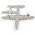 Double Aeroplane 'Angel' Clear Crystal Brooch In Silver Tone Metal - 45mm Across - view 4