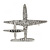 Double Aeroplane 'Angel' Clear Crystal Brooch In Silver Tone Metal - 45mm Across