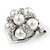 Diamante Faux Pearl Flower Scarf Pin/ Brooch In Silver Tone - 30mm D - view 2