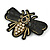 Large Funky Sequin Crystal Bee Brooch - 95mm Across - view 2