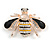 Small Crystal Bee Brooch In Gold Tone Metal - 35mm Across - view 4