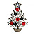 Vintage Inspired Crystal Christmas Tree in The Pot Brooch In Aged Silver Tone Metal - 55mm Tall