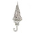 Clear/ AB Crystal Umbrella Brooch In Silver Tone Metal - 65mm Tall - view 4