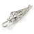 Clear/ AB Crystal Umbrella Brooch In Silver Tone Metal - 65mm Tall - view 5