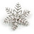 Christmas Crystal Snowflake Brooch In Silver Tone Metal (Red/ Green/ Clear) - 50mm Across - view 4