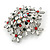Christmas Crystal Snowflake Brooch In Silver Tone Metal (Red/ Green/ AB/ Clear) - 45mm Across - view 2