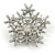 Christmas Crystal Snowflake Brooch In Silver Tone Metal (Red/ Green/ AB/ Clear) - 45mm Across - view 4
