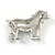 Small Dog Brooch In Silver Tone - 30mm Across - view 4