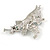 Beautiful Guardian Angel White/ Blue Enamel Clear/ Red Crystal Brooch In Silver Tone Xmas Christmas - 58mm L - view 4