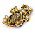 Vintage Inspired Brown Enamel, Crystal Elephant Brooch In Aged Gold Tone - 50mm Across - view 4