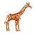 Gold Tone Crystal with Orange Spots Giraffe Brooch - 65mm Tall - view 4