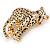 Unique Leopard Brooch In Gold Tone Metal with Black Spots - 42mm Across - view 3