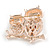 Crystal Owl Brooch In Rose Gold Tone (Clear/ Purple) - 43mm Tall - view 3