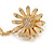 Bee and Flower Chain Brooch In Gold Tone Finish - view 5