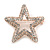 Rose Gold Tone Clear Austrian Crystal Open Layered Star Brooch - 40mm Across - view 2