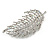Statement Clear/ Ab Crystal Leaf Brooch In Silver Tone - 70mm Long - view 3