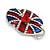 British Flag on Flower Small Enamel Red Crystal Brooch in Silver Tone - 30mm Long - view 2