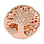 Clear Crystal Tree Of Life Round Magnetic Brooch In Rose Gold Tone - 50mm D - view 2