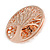 Clear Crystal Tree Of Life Round Magnetic Brooch In Rose Gold Tone - 50mm D - view 5