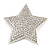 Clear Crystal Star Magnetic Brooch In Silver Tone - 55mm D - view 2