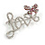 Clear Crystal 'Love' Brooch In Silver Tone  - 55mm Across - view 3