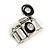 Vintage Inspired Aged Silver Tone Small Camera Brooch - 30mm Across - view 4