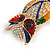 Multicoloured Crystal Owl Brooch In Gold Tone Metal - 50mm Long - view 4