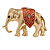 Small Adorable Elephant Brooch In Gold Tone Metal - 40mm Across