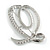 'Q' Rhodium Plated Clear Crystal Letter Q Alphabet Initial Brooch Personalised Jewellery Gift - 45mm Tall - view 6