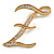'Z' Gold Plated Clear Crystal Letter Z Alphabet Initial Brooch Personalised Jewellery Gift - 40mm Tall - view 6