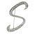 'S' Rhodium Plated Clear Crystal Letter S Alphabet Initial Brooch Personalised Jewellery Gift - 45mm Tall