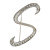 'S' Rhodium Plated Clear Crystal Letter S Alphabet Initial Brooch Personalised Jewellery Gift - 45mm Tall - view 3