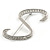 'S' Rhodium Plated Clear Crystal Letter S Alphabet Initial Brooch Personalised Jewellery Gift - 45mm Tall - view 4