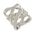 Fancy Women's Clear Crystal Scarf Ring Clip Slide in Silver Tone Metal - 30mm Tall - view 2