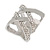Fancy Women's Clear Crystal Scarf Ring Clip Slide in Silver Tone Metal - 30mm Tall - view 6
