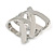 Fancy Women's Clear Crystal Scarf Ring Clip Slide in Silver Tone Metal - 30mm Tall