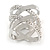 Fancy Women's Clear Crystal Scarf Ring Clip Slide in Silver Tone Metal - 30mm Tall - view 7