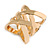 Fancy Women's Clear Crystal Scarf Ring Clip Slide in Gold Tone Metal - 30mm Tall - view 6