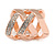 Fancy Women's Clear Crystal Scarf Ring Clip Slide in Rose Gold Tone Metal - 30mm Tall - view 7
