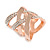 Fancy Women's Clear Crystal Scarf Ring Clip Slide in Rose Gold Tone Metal - 30mm Tall - view 8