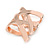 Fancy Women's Clear Crystal Scarf Ring Clip Slide in Rose Gold Tone Metal - 30mm Tall - view 6