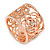 Fancy Women's Scarf Ring Clip Slide in Rose Gold Tone Metal with Rose Flower Motif - 17mm Tall - view 5
