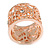 Fancy Women's Scarf Ring Clip Slide in Rose Gold Tone Metal with Rose Flower Motif - 17mm Tall - view 6