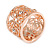 Fancy Women's Scarf Ring Clip Slide in Rose Gold Tone Metal with Rose Flower Motif - 17mm Tall - view 7