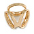 Women's Triple-Ring Clear Crystal Silk Scarves Clip Scarf Slide Ring Chiffon Buckle Holder In Gold Tone - view 4