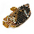 Statement Crystal Fish Brooch In Gold Tone (Black/ Citrine/ AB/ Grey) - 47mm Across - view 7