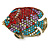 Statement Crystal Fish Brooch In Gold Tone (Red/ Lavender/ Light Blue/ AB) - 47mm Across