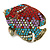 Statement Crystal Fish Brooch In Gold Tone (Red/ Lavender/ Light Blue/ AB) - 47mm Across - view 3